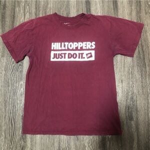 Nike Hilltoppers JUST DO IT T-Shirt - Maroon - Men's/Unisex Loose Fit - Size S